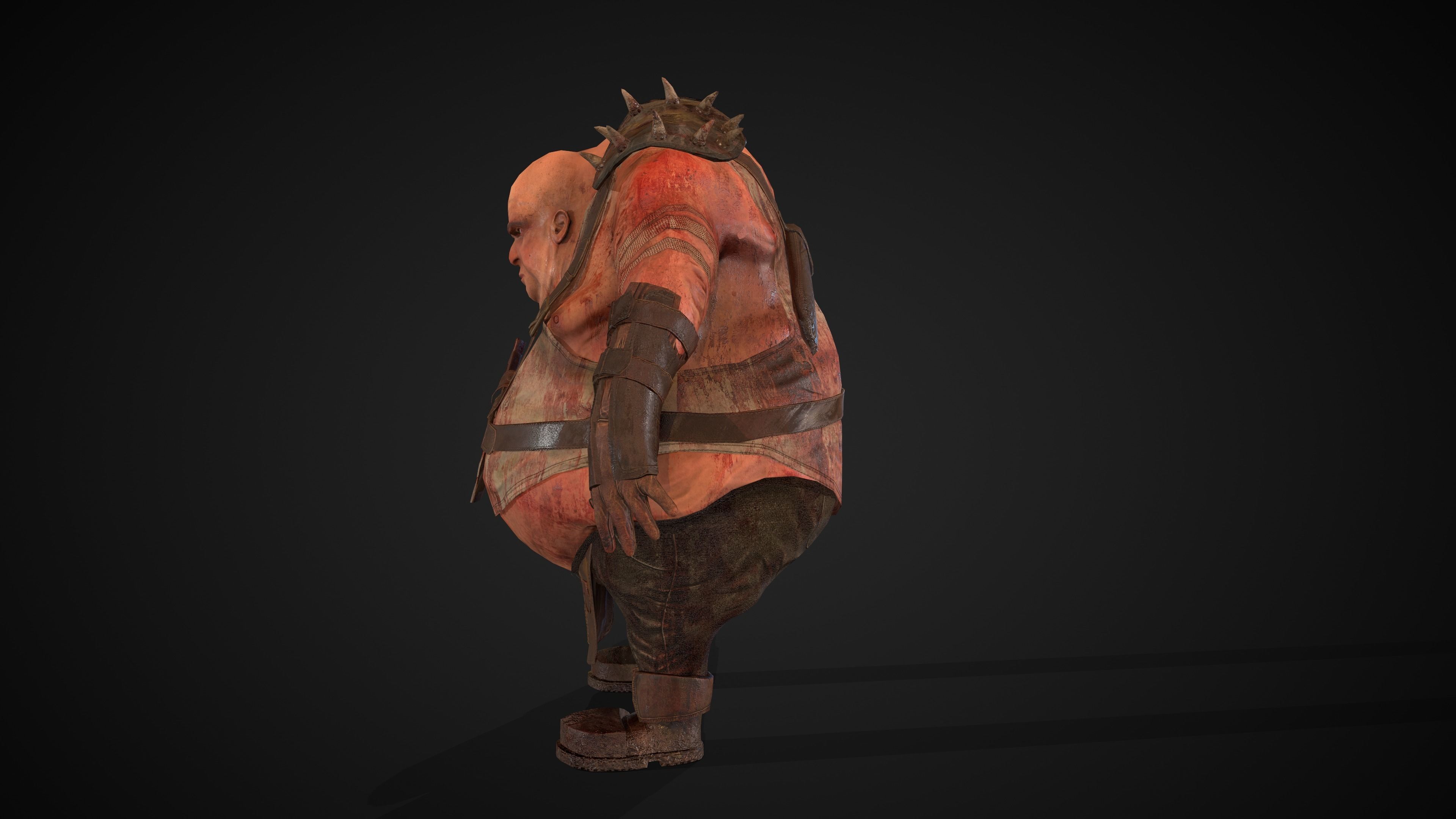 Fat Warrior  Low-poly 3D model_2