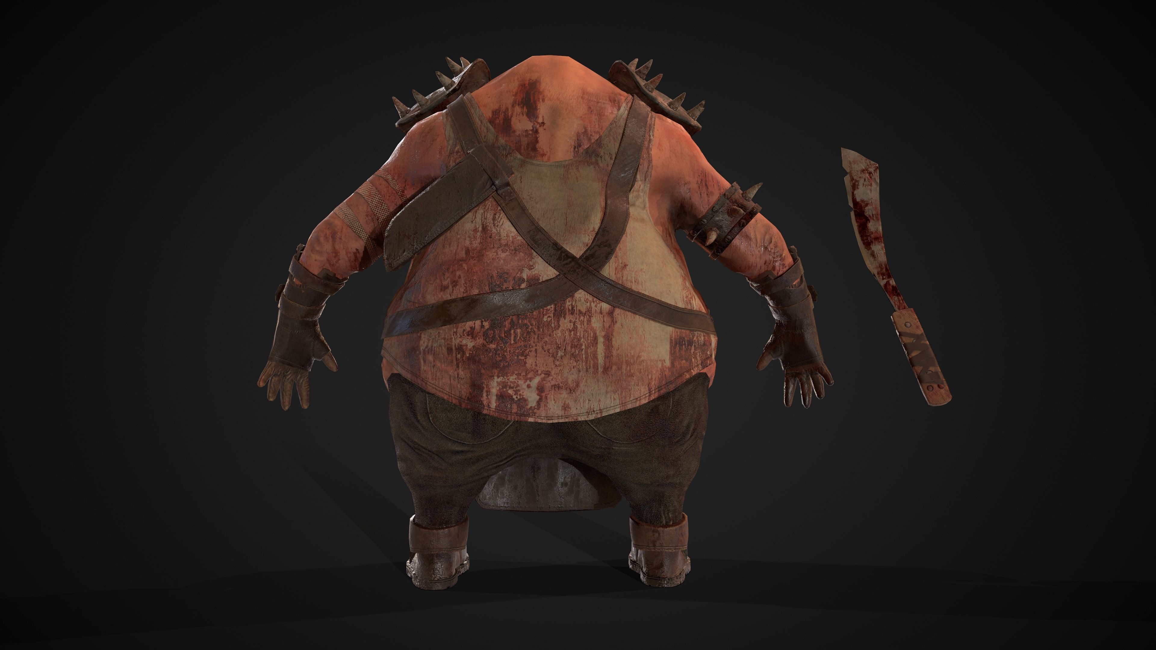 Fat Warrior  Low-poly 3D model_4