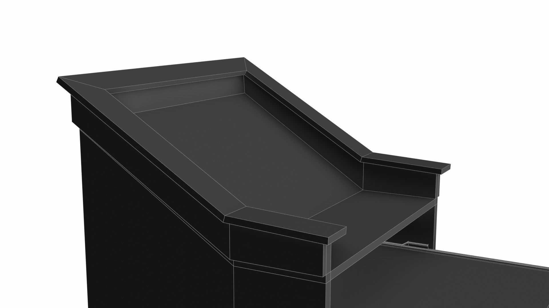 Lectern wooden Low-poly 3D model_16