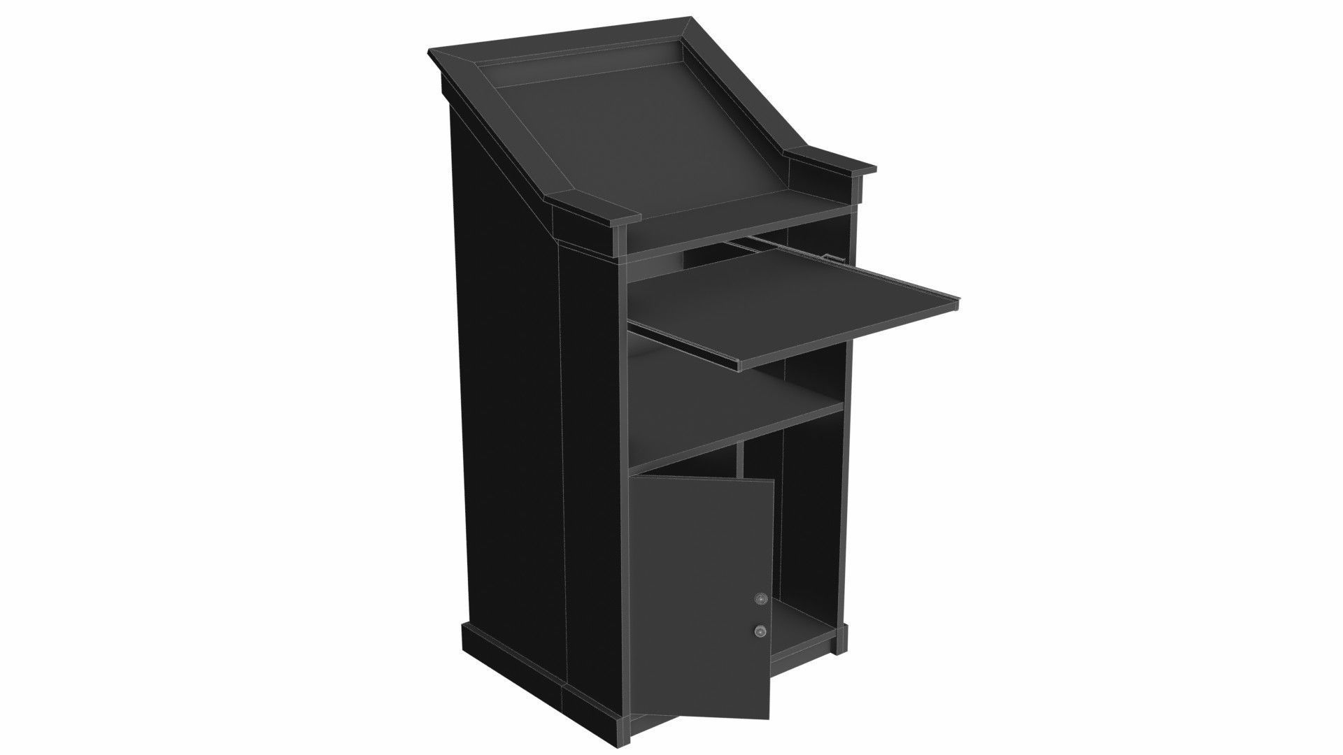 Lectern wooden Low-poly 3D model_13