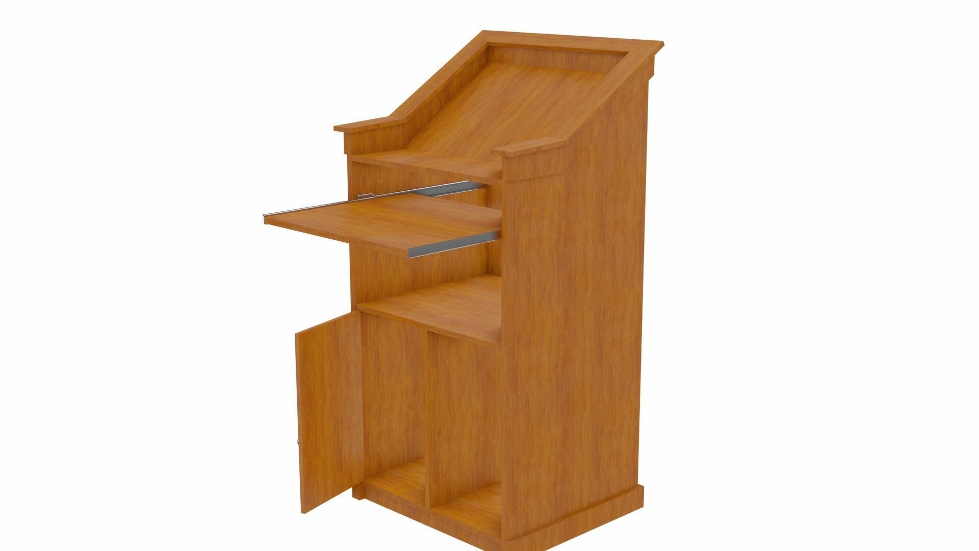 Lectern wooden Low-poly 3D model_2