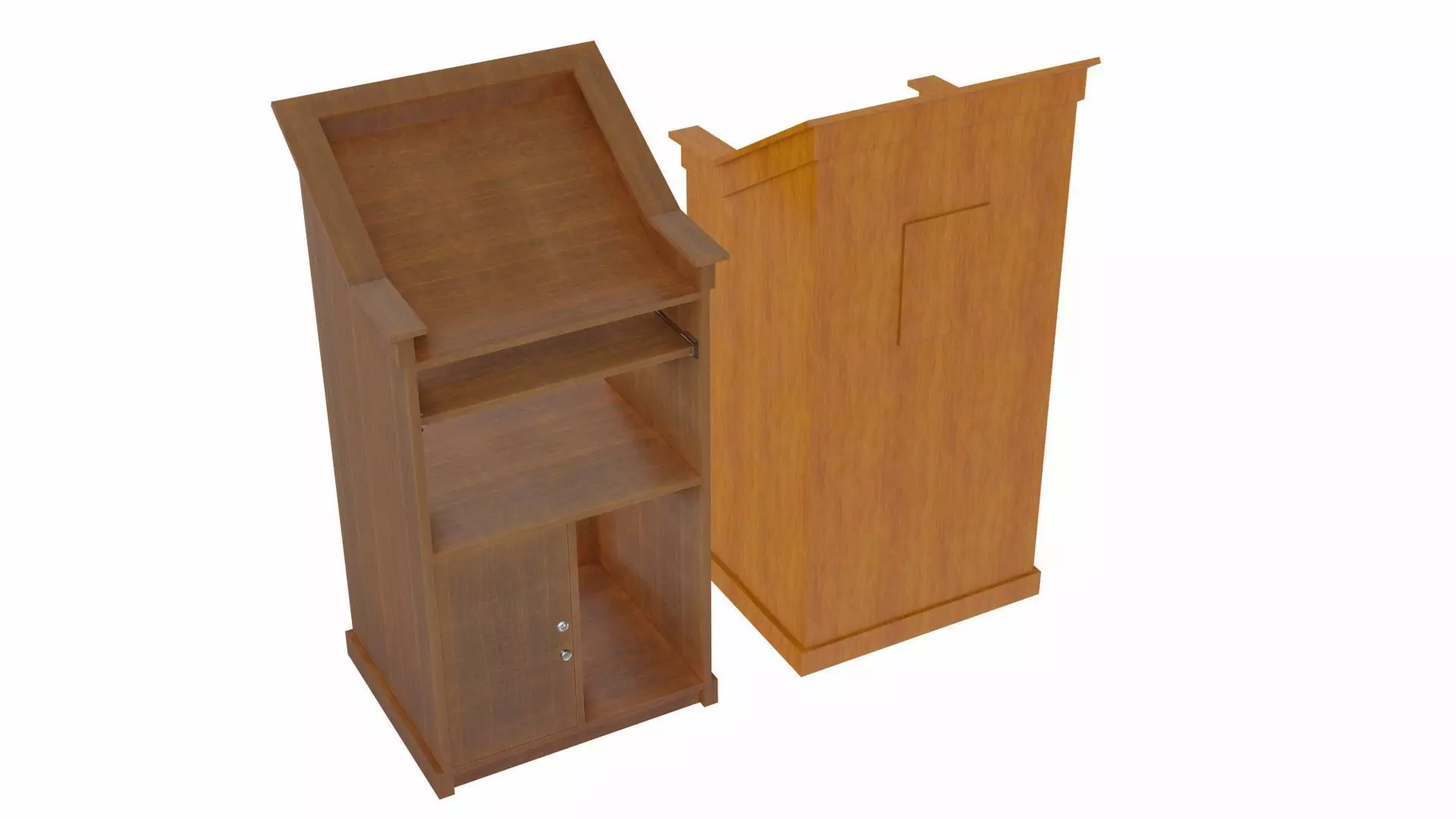 Lectern wooden Low-poly 3D model_0