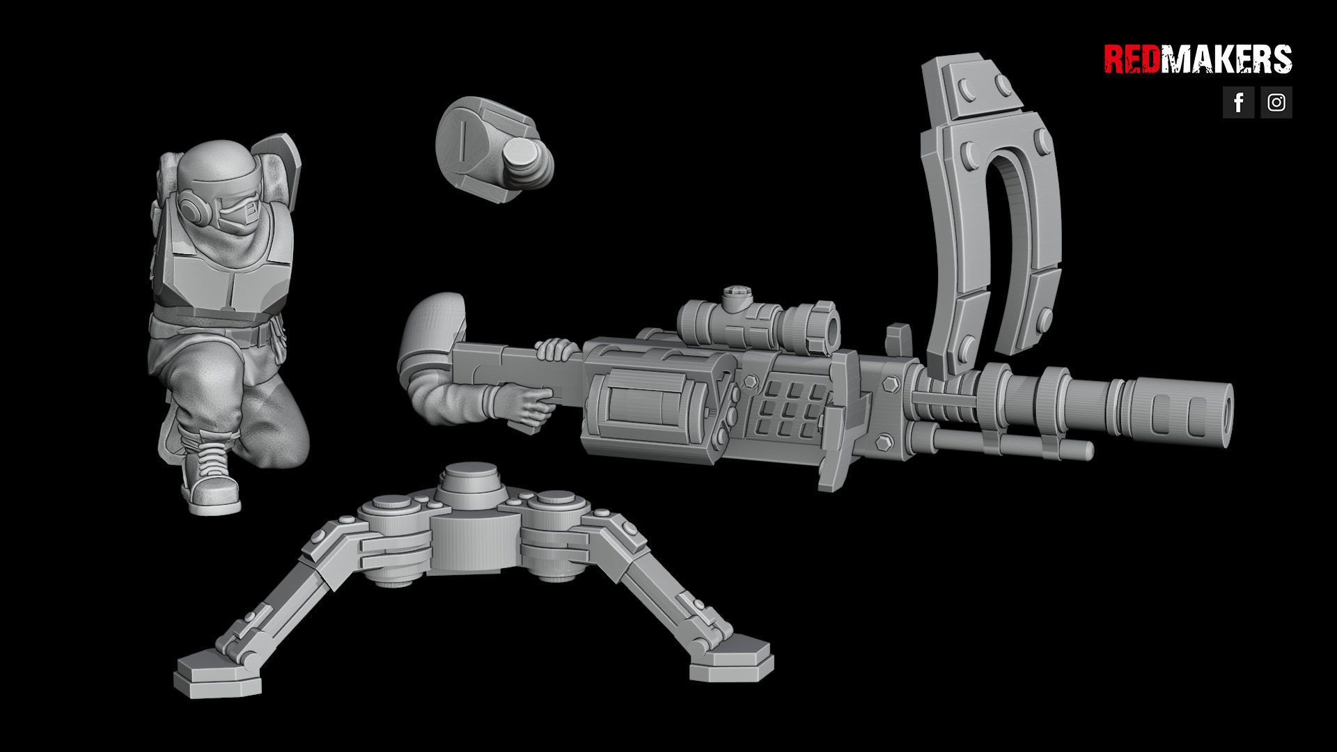 Alpha troops  - Heavy Support Squad of the Imperial Force 3D print model_26