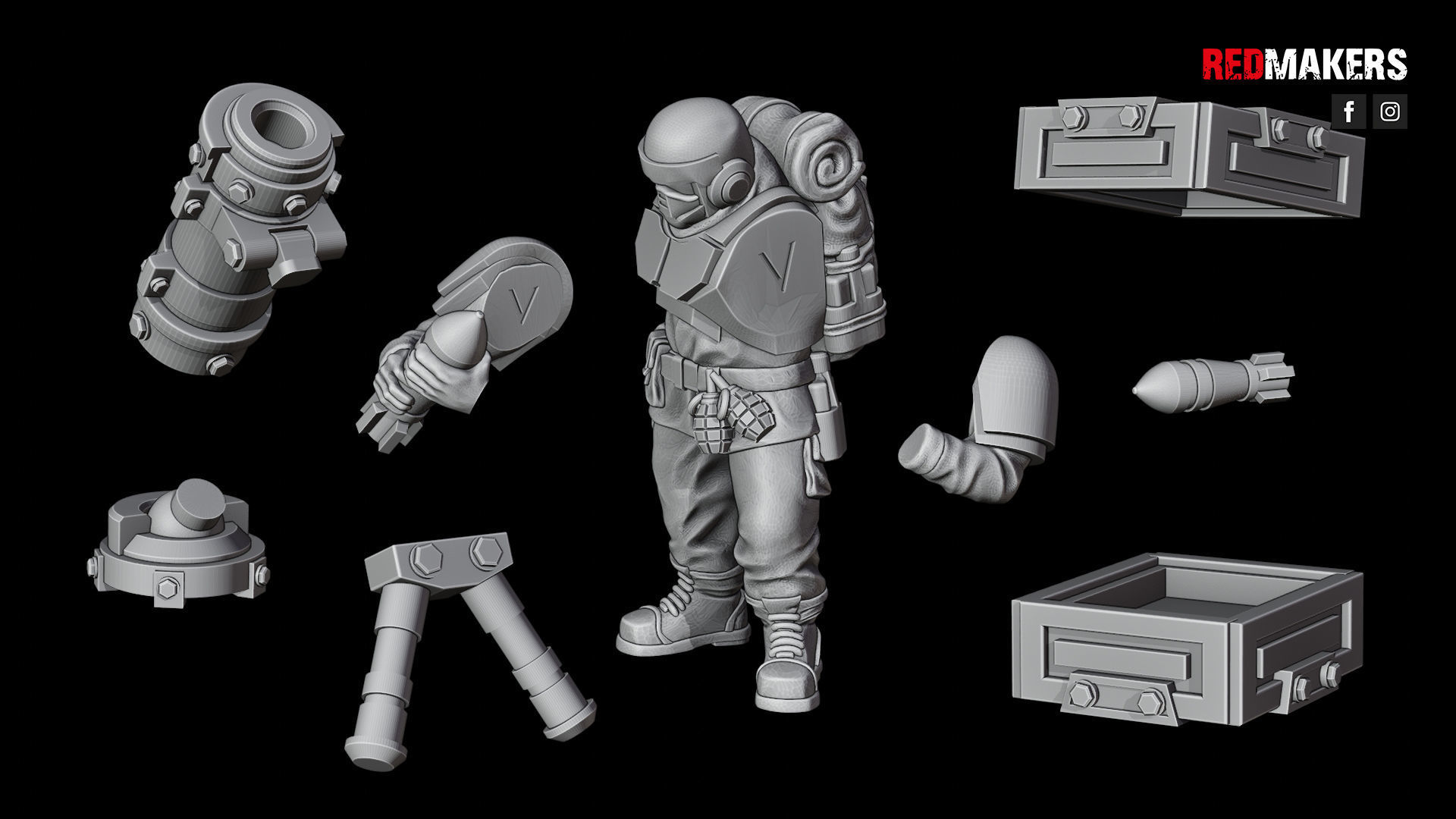 Alpha troops  - Heavy Support Squad of the Imperial Force 3D print model_35