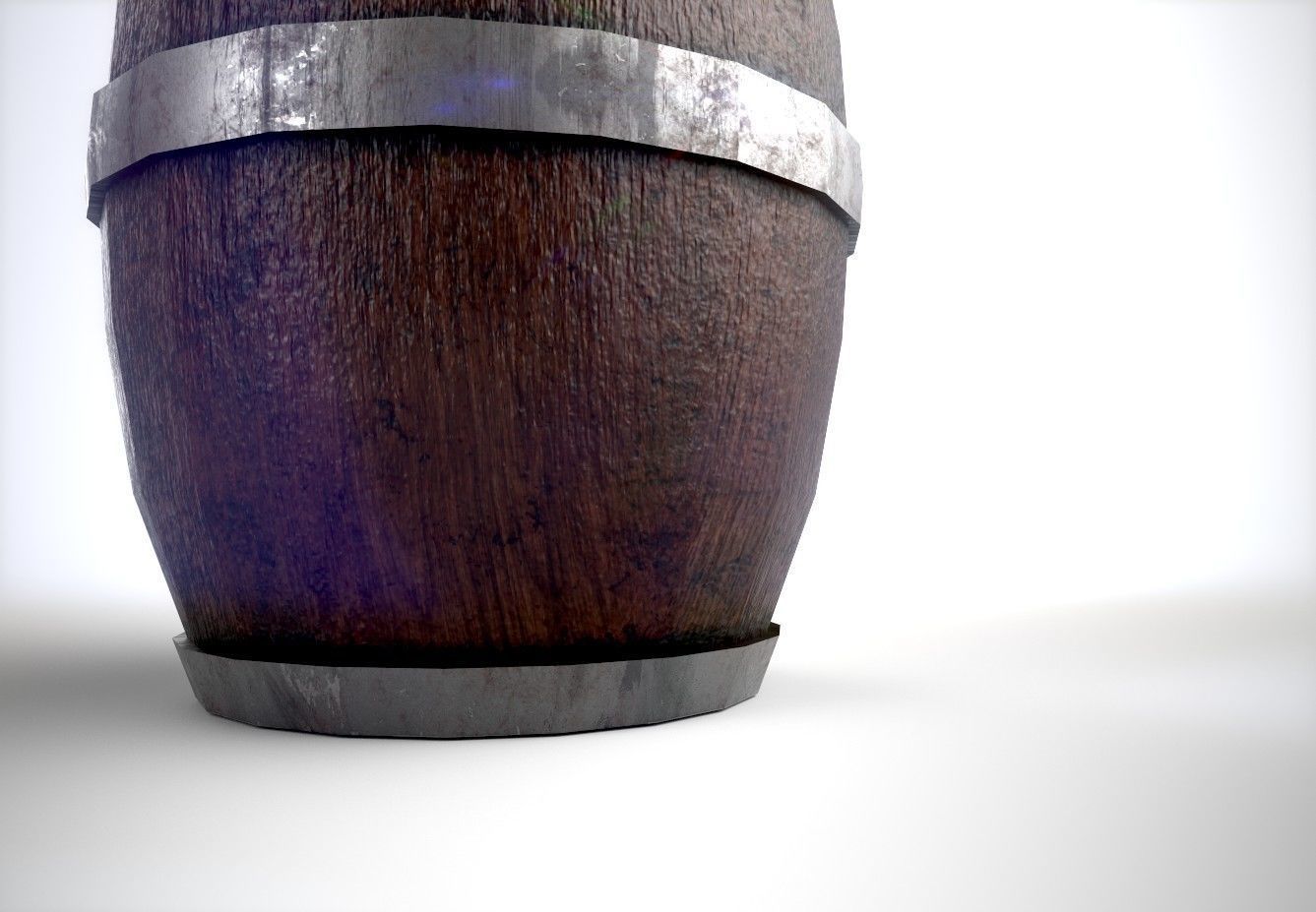 Wooden Bareel - Low Poly - Game Ready Low-poly 3D model_5