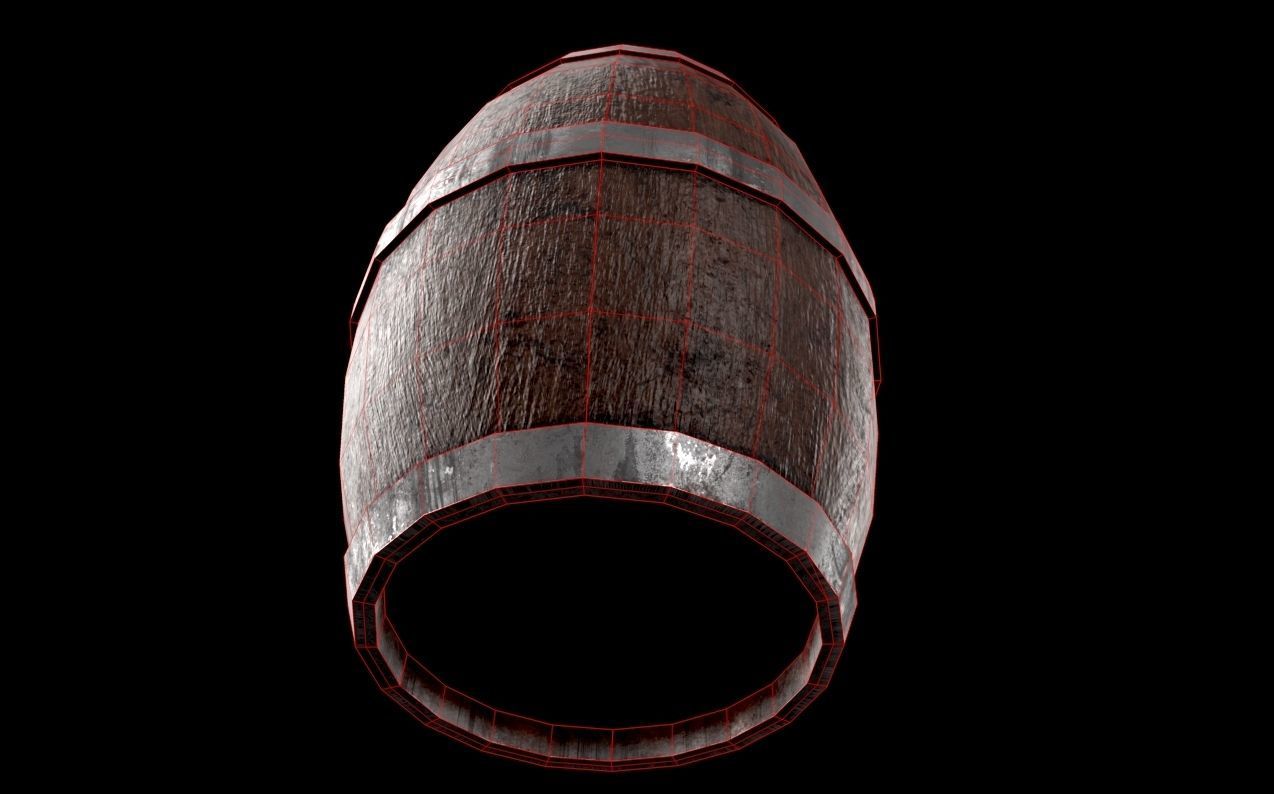 Wooden Bareel - Low Poly - Game Ready Low-poly 3D model_8