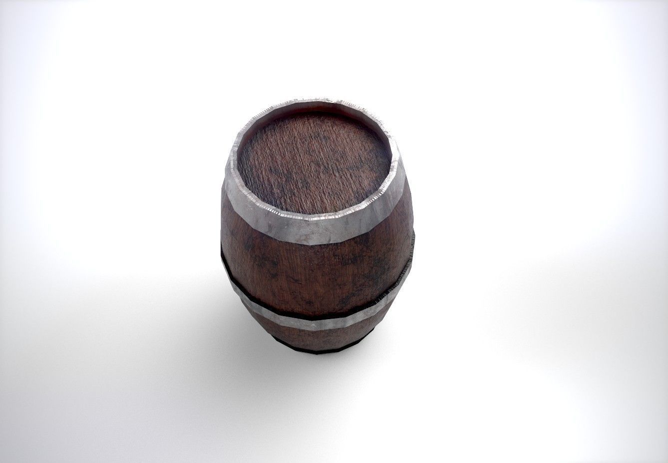 Wooden Bareel - Low Poly - Game Ready Low-poly 3D model_3