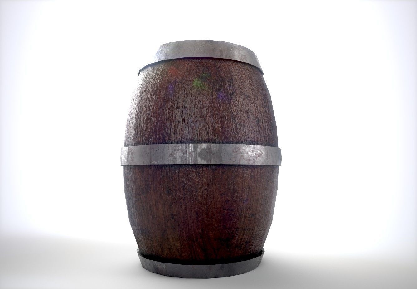 Wooden Bareel - Low Poly - Game Ready Low-poly 3D model_1