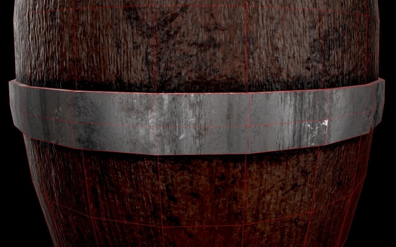 Wooden Bareel - Low Poly - Game Ready Low-poly 3D model_9