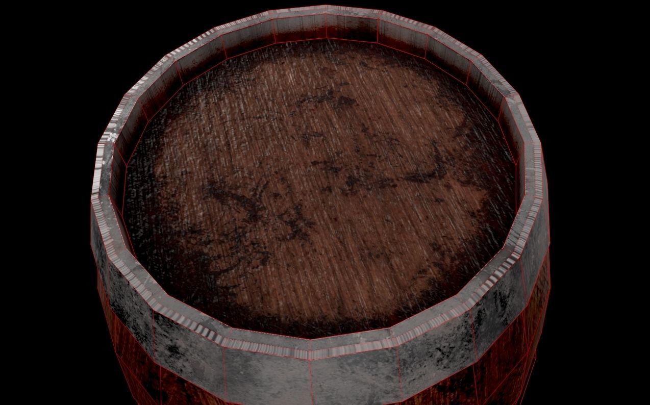 Wooden Bareel - Low Poly - Game Ready Low-poly 3D model_7
