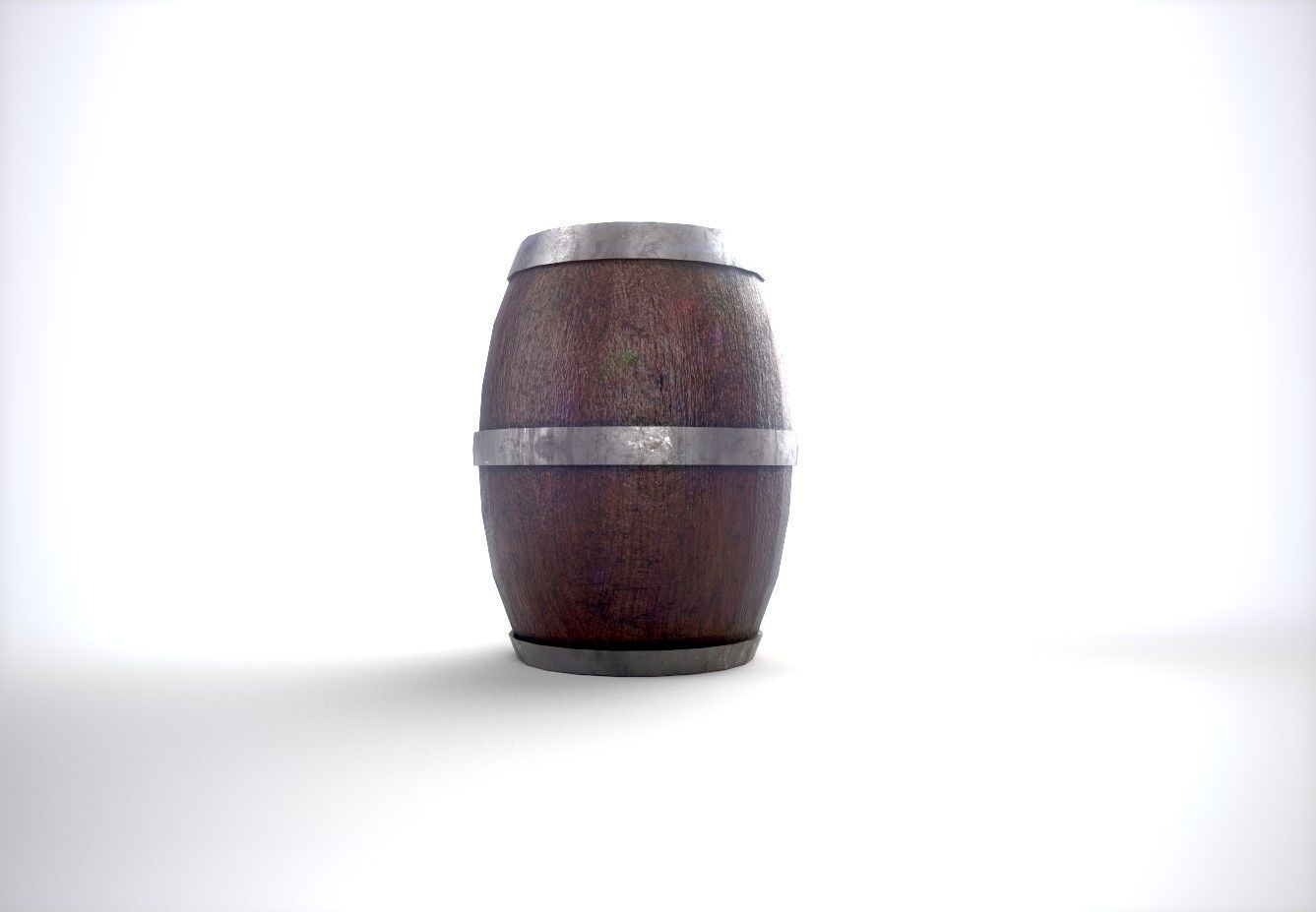 Wooden Bareel - Low Poly - Game Ready Low-poly 3D model_4