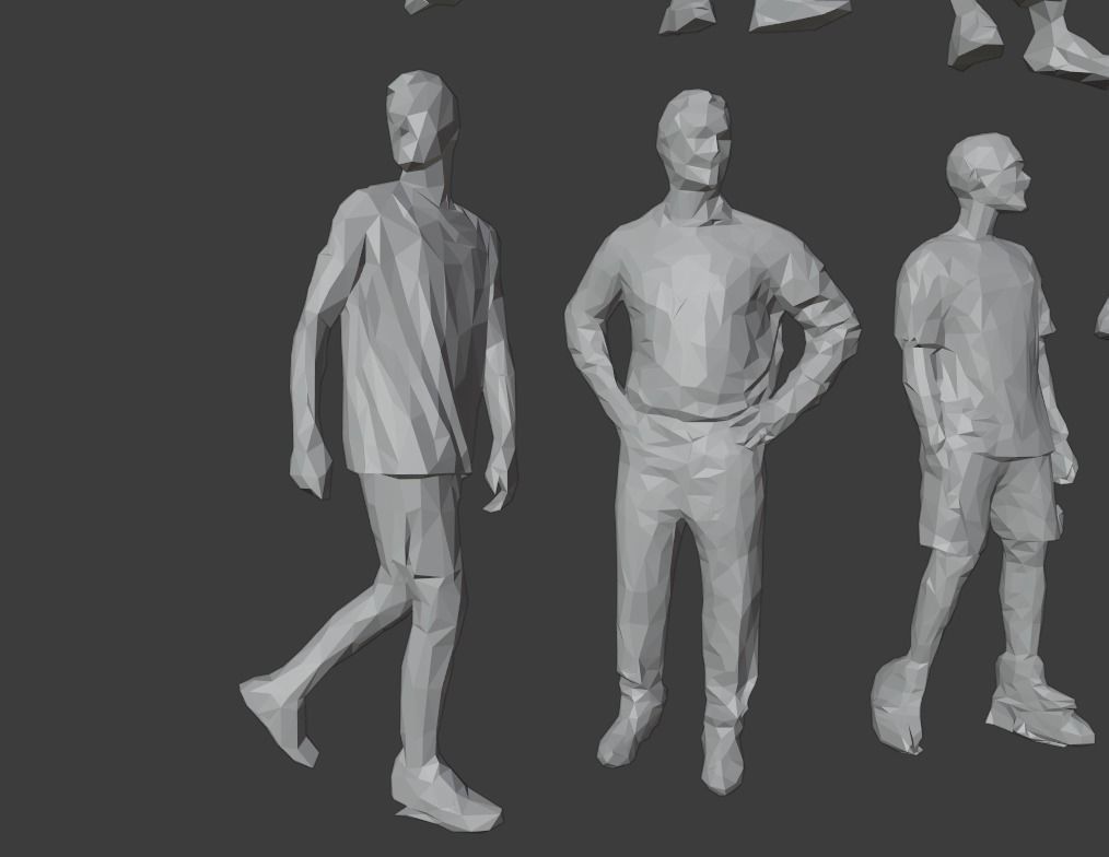 10 Units Human Model Pack 01 Low-poly 3D model_19