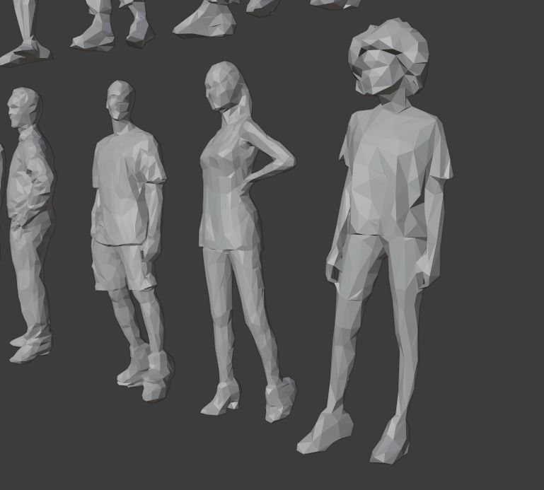 10 Units Human Model Pack 01 Low-poly 3D model_20