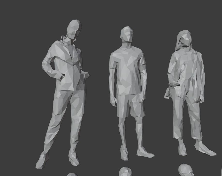 10 Units Human Model Pack 01 Low-poly 3D model_21