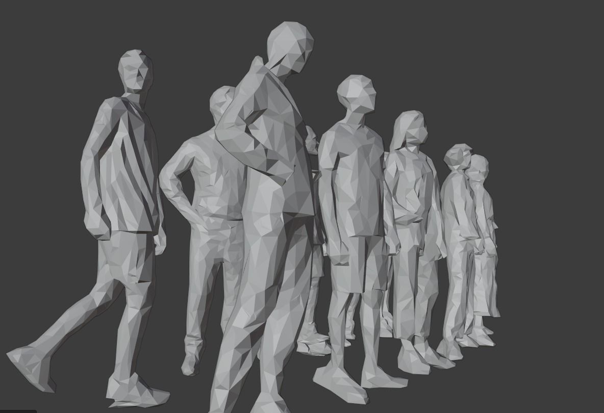 10 Units Human Model Pack 01 Low-poly 3D model_15