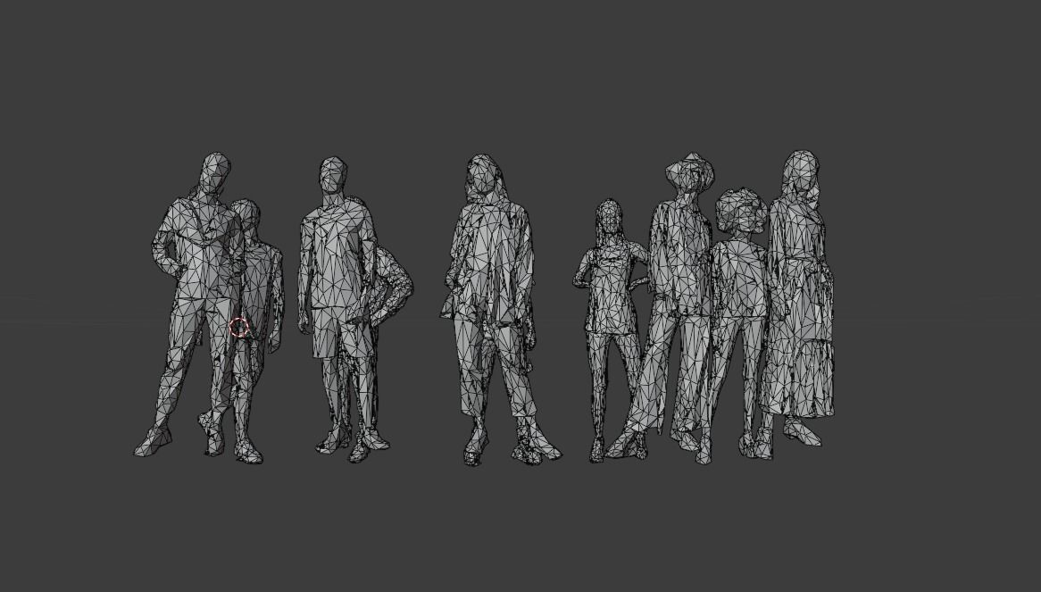10 Units Human Model Pack 01 Low-poly 3D model_22