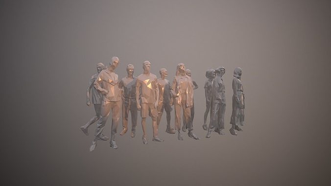 10 Units Human Model Pack 01 Low-poly 3D model