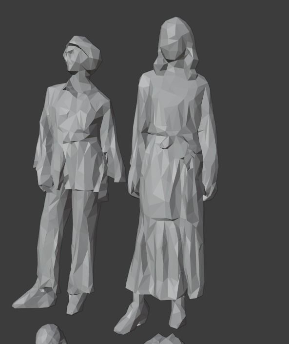10 Units Human Model Pack 01 Low-poly 3D model_18