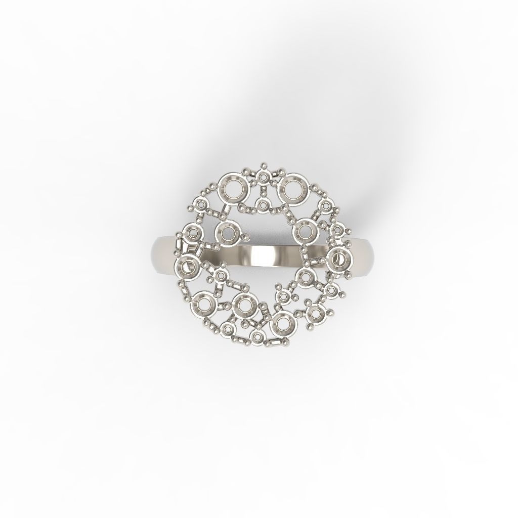 Women ring with gems 3dm stl 3D print model_19