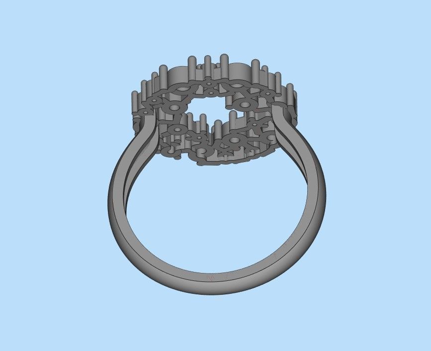Women ring with gems 3dm stl 3D print model_28