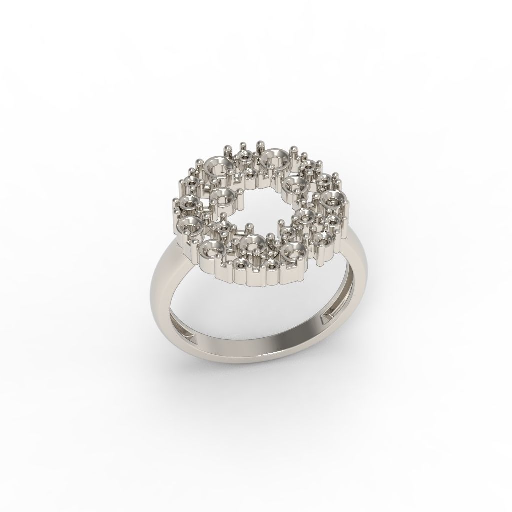 Women ring with gems 3dm stl 3D print model_20
