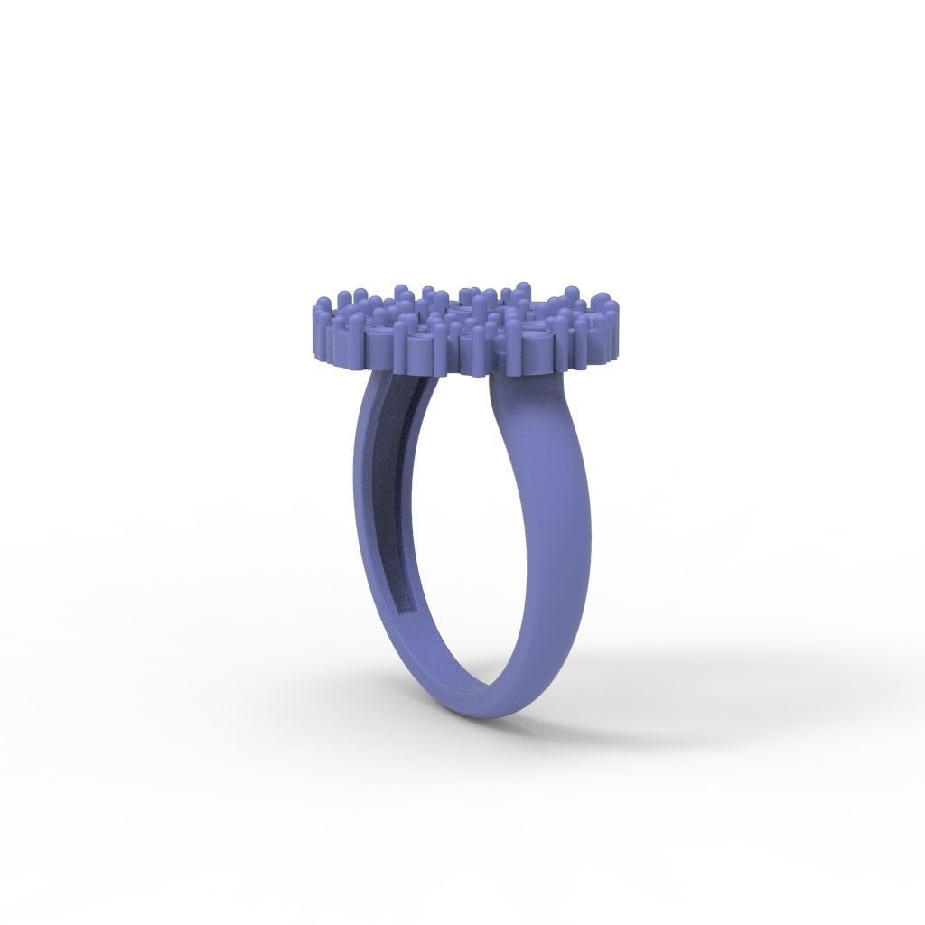 Women ring with gems 3dm stl 3D print model_24