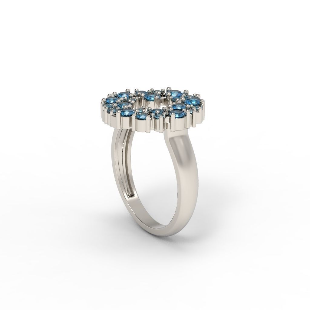 Women ring with gems 3dm stl 3D print model_15