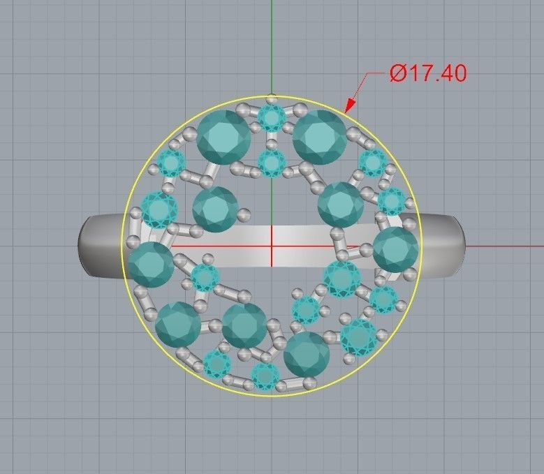 Women ring with gems 3dm stl 3D print model_10