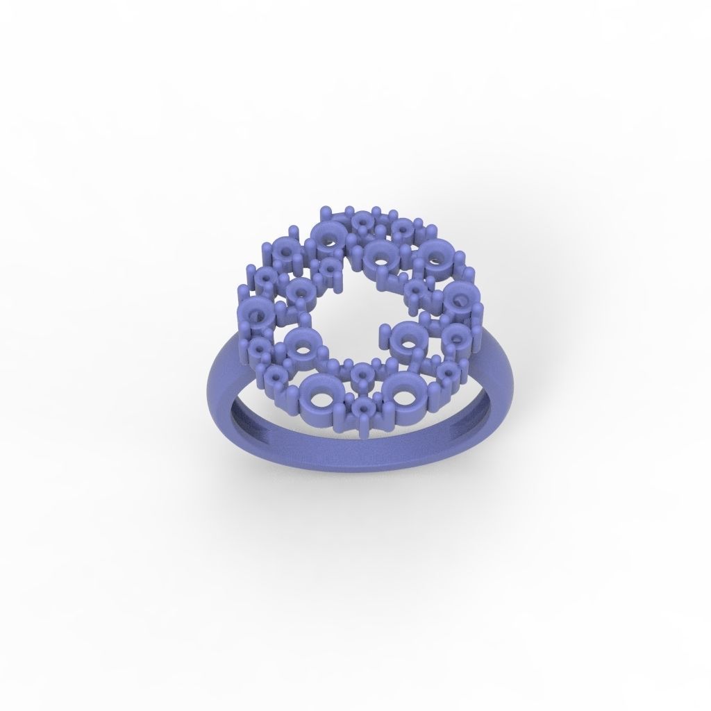 Women ring with gems 3dm stl 3D print model_27