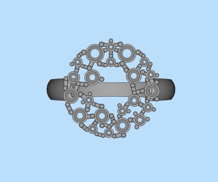 Women ring with gems 3dm stl 3D print model_32