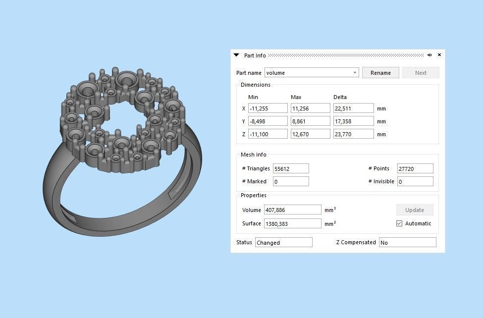 Women ring with gems 3dm stl 3D print model_9