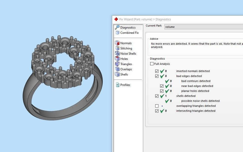 Women ring with gems 3dm stl 3D print model_8