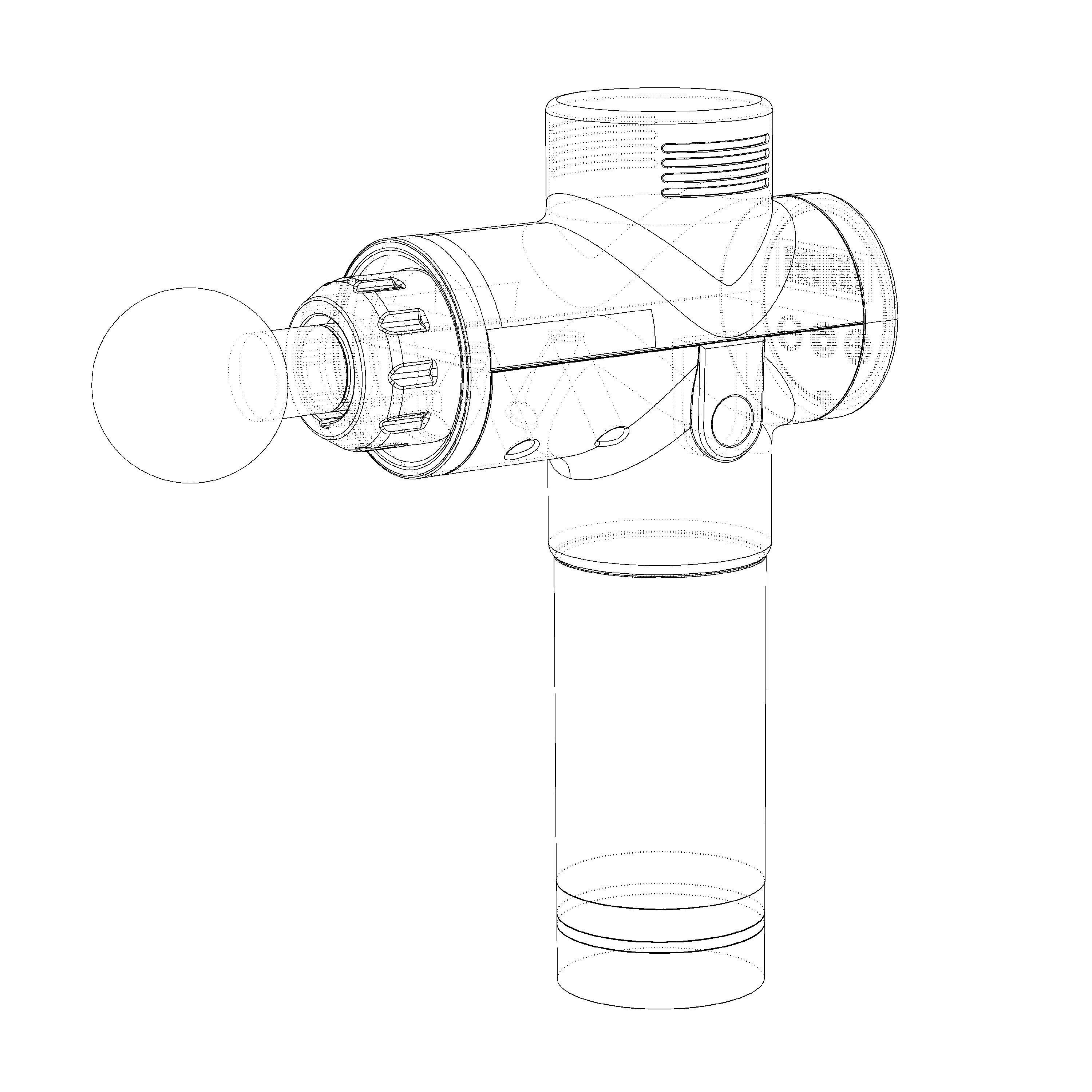 Muscle Massager Gun with attachments 3D model_5