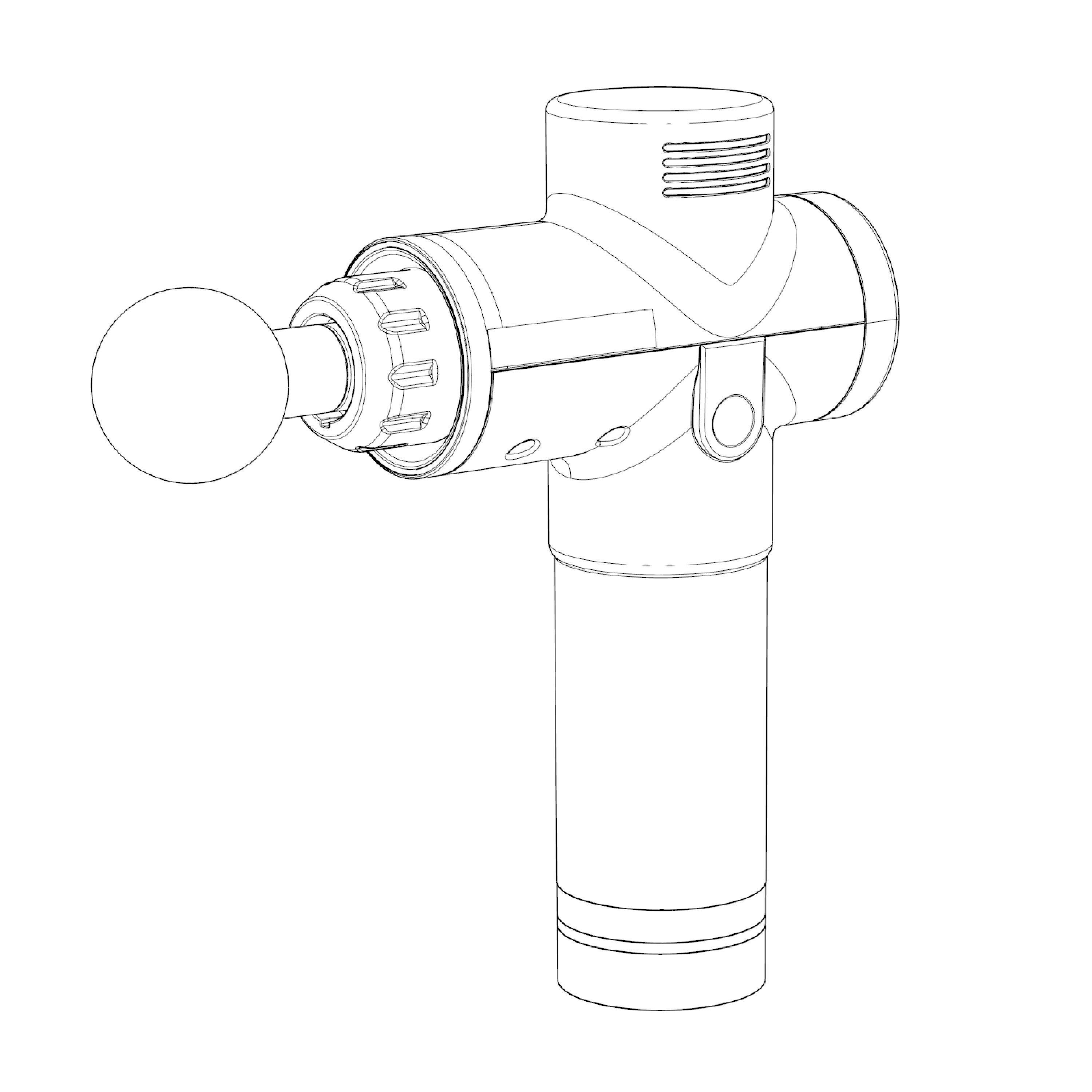 Muscle Massager Gun with attachments 3D model_6