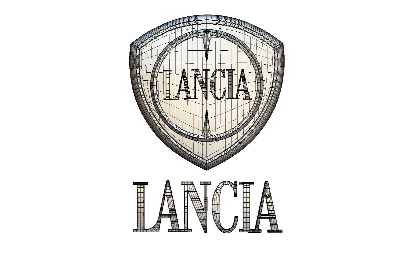 lancia logo 3D model_6