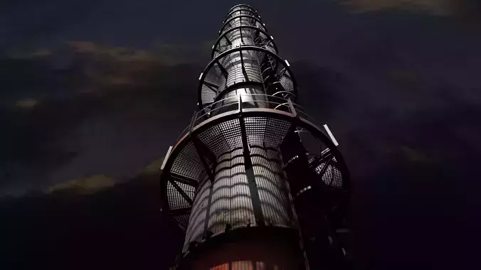 Industrial chimney 3D model