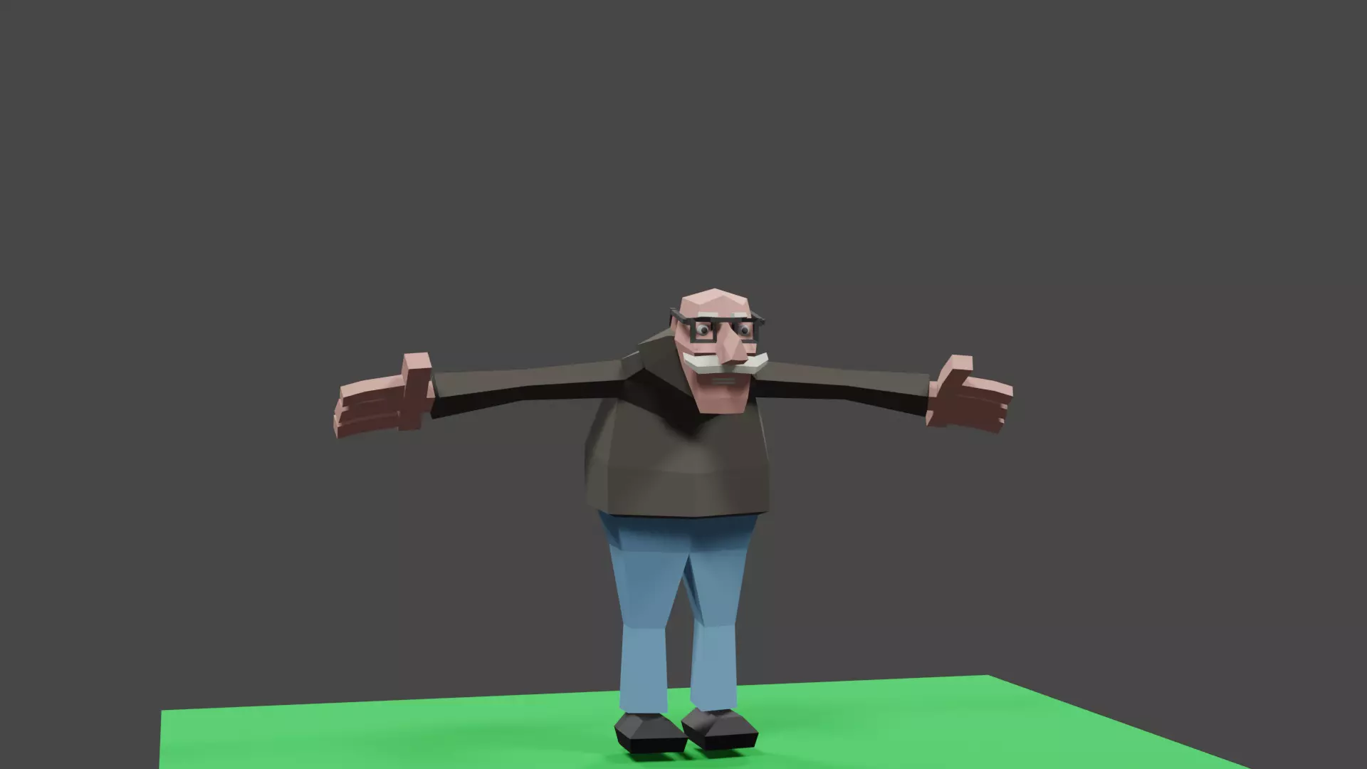 3D OLD MAN GRAND PA CHARACTOER LOW POLLY Free 3D model