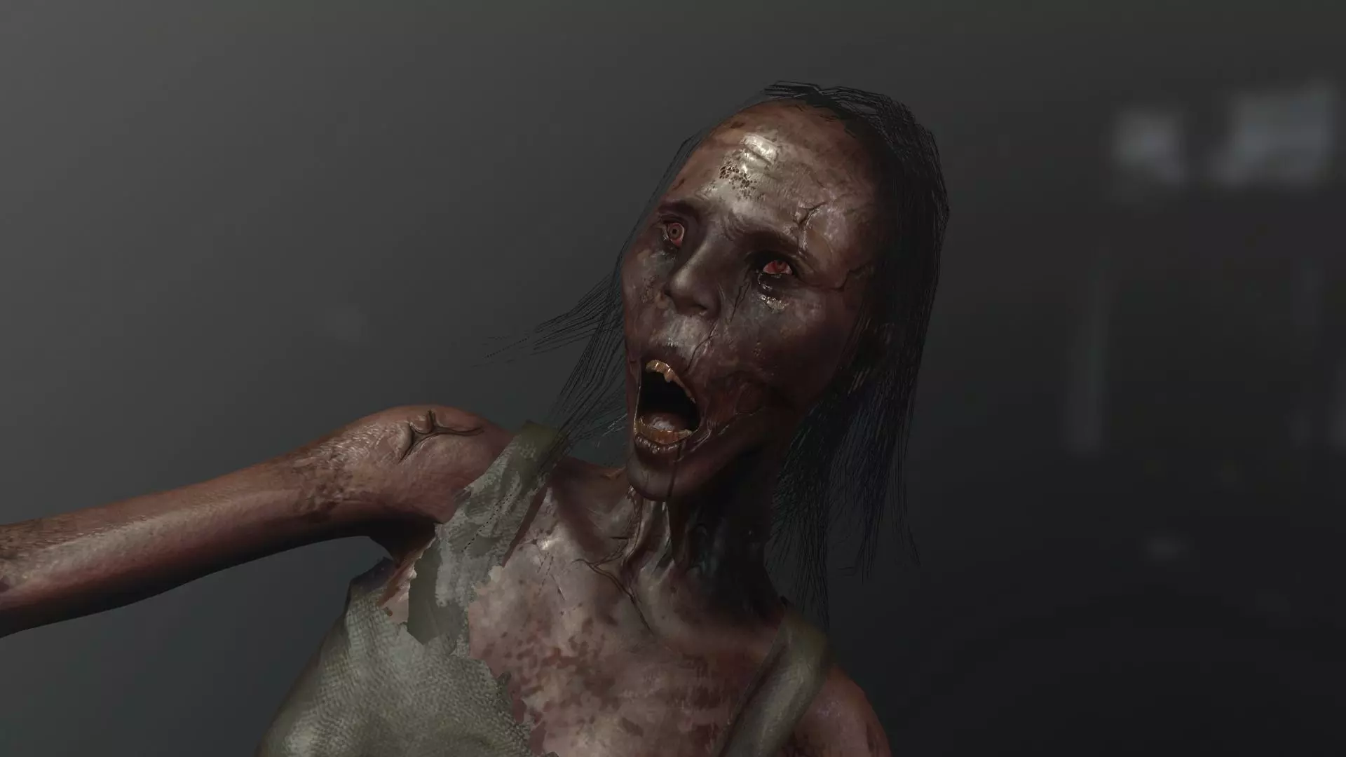 zombie woman or Ghost AAA like PT Low-poly 3D model