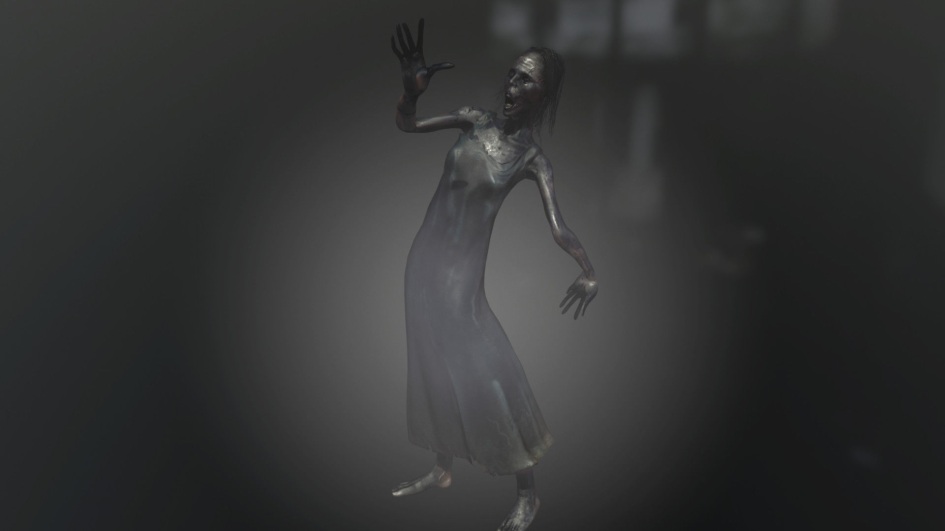 zombie woman or Ghost AAA like PT Low-poly 3D model_1