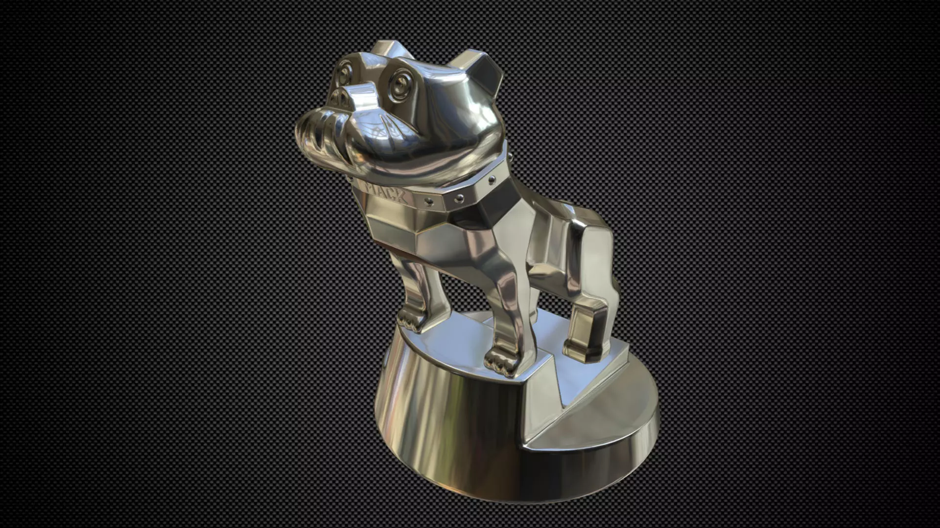bulldog hood ornament  3D model_0