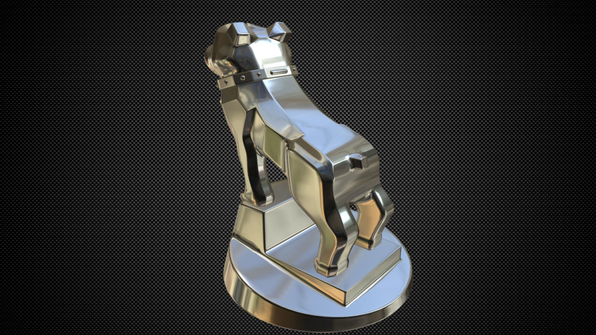 bulldog hood ornament  3D model_2