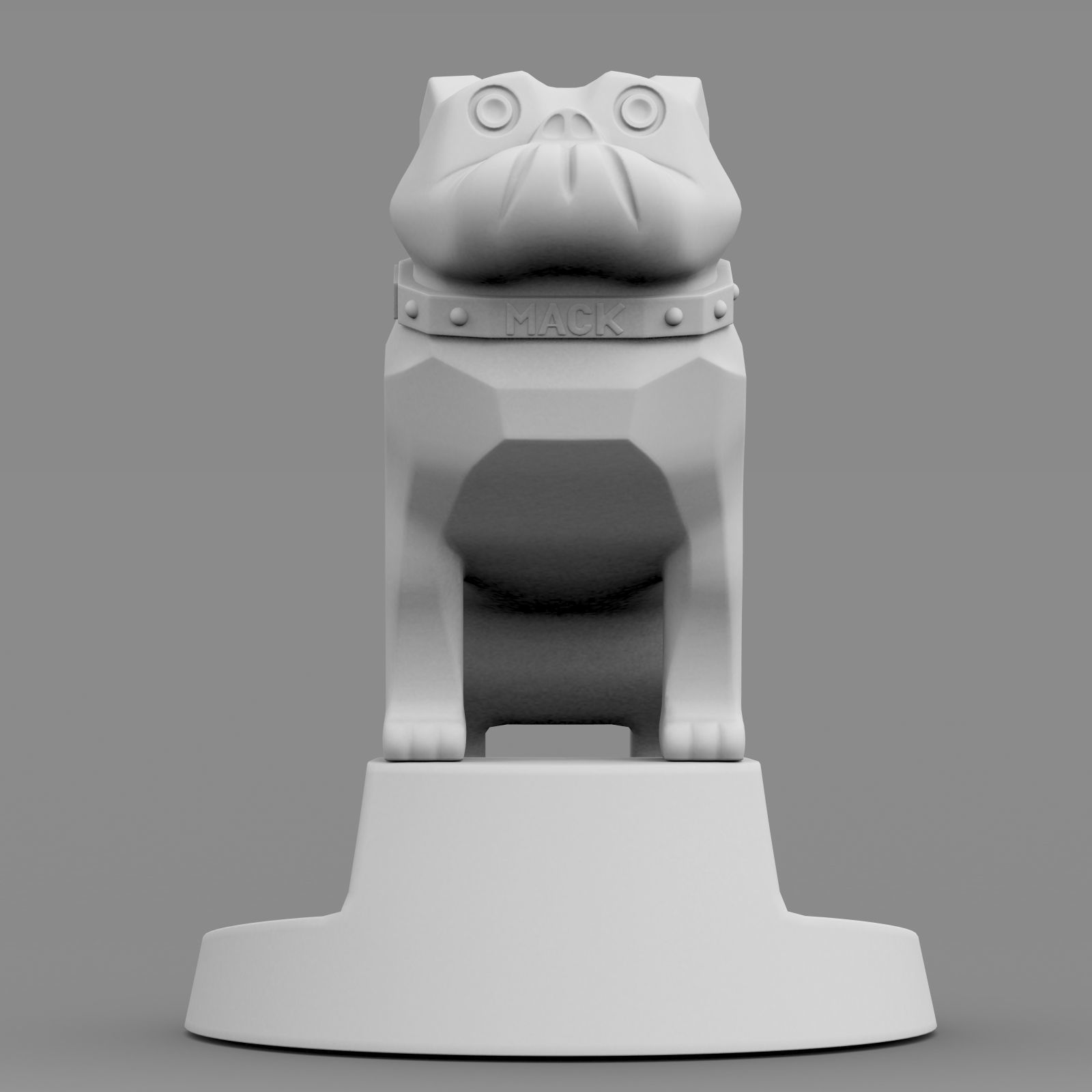 bulldog hood ornament  3D model_7