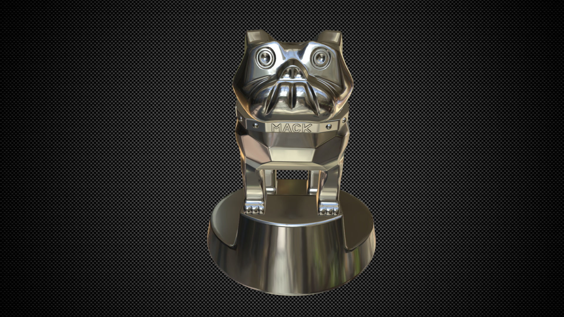 bulldog hood ornament  3D model_5