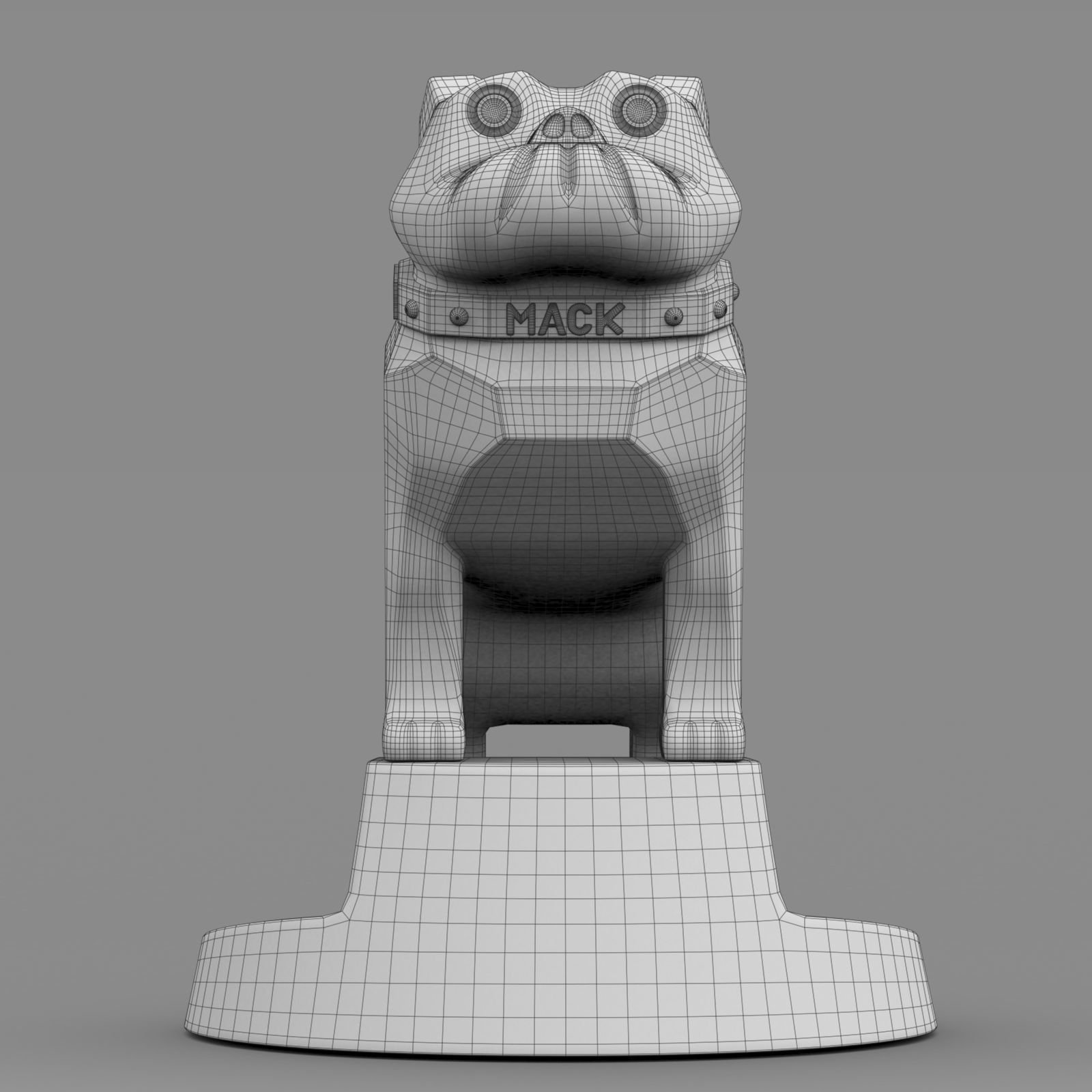 bulldog hood ornament  3D model_6