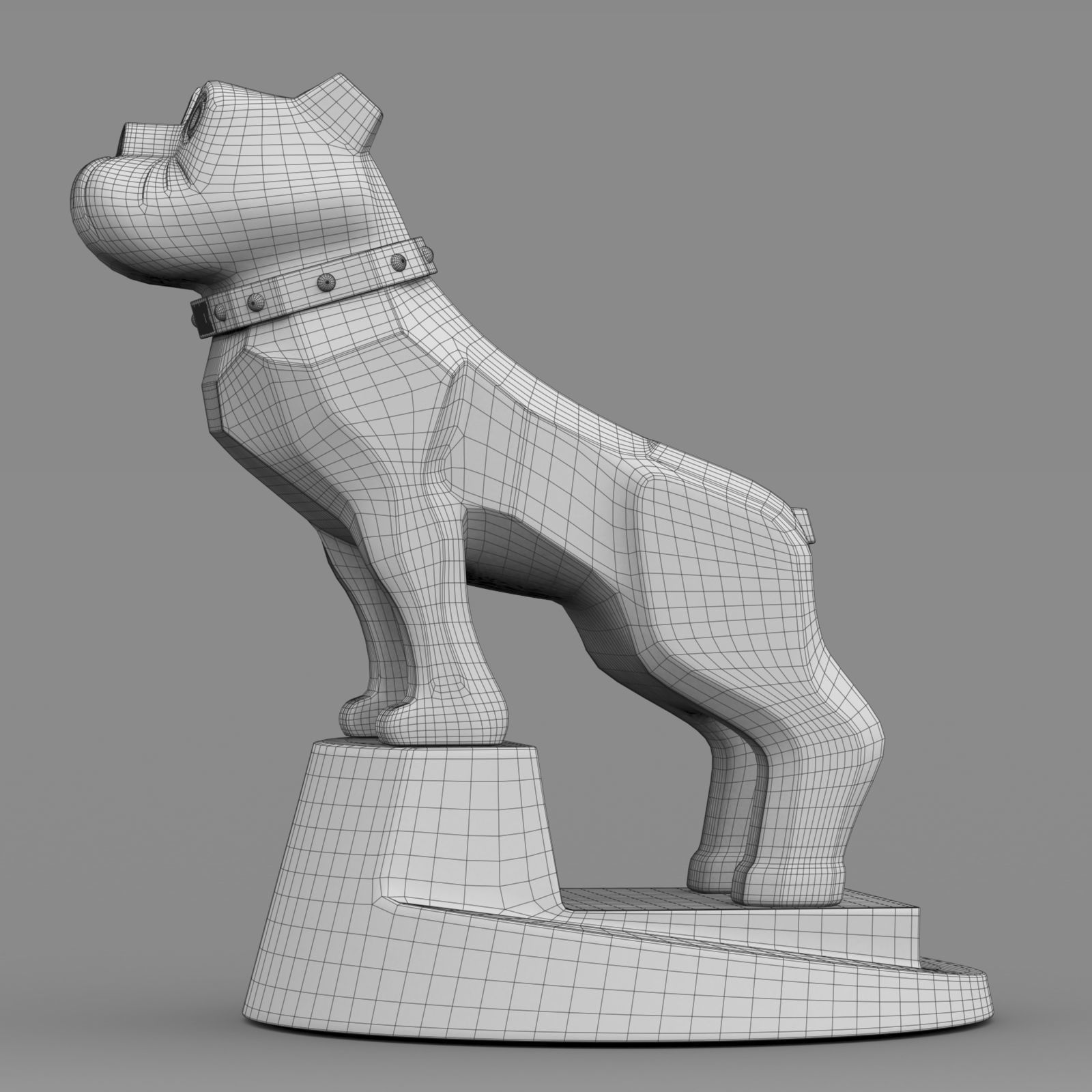 bulldog hood ornament  3D model_9