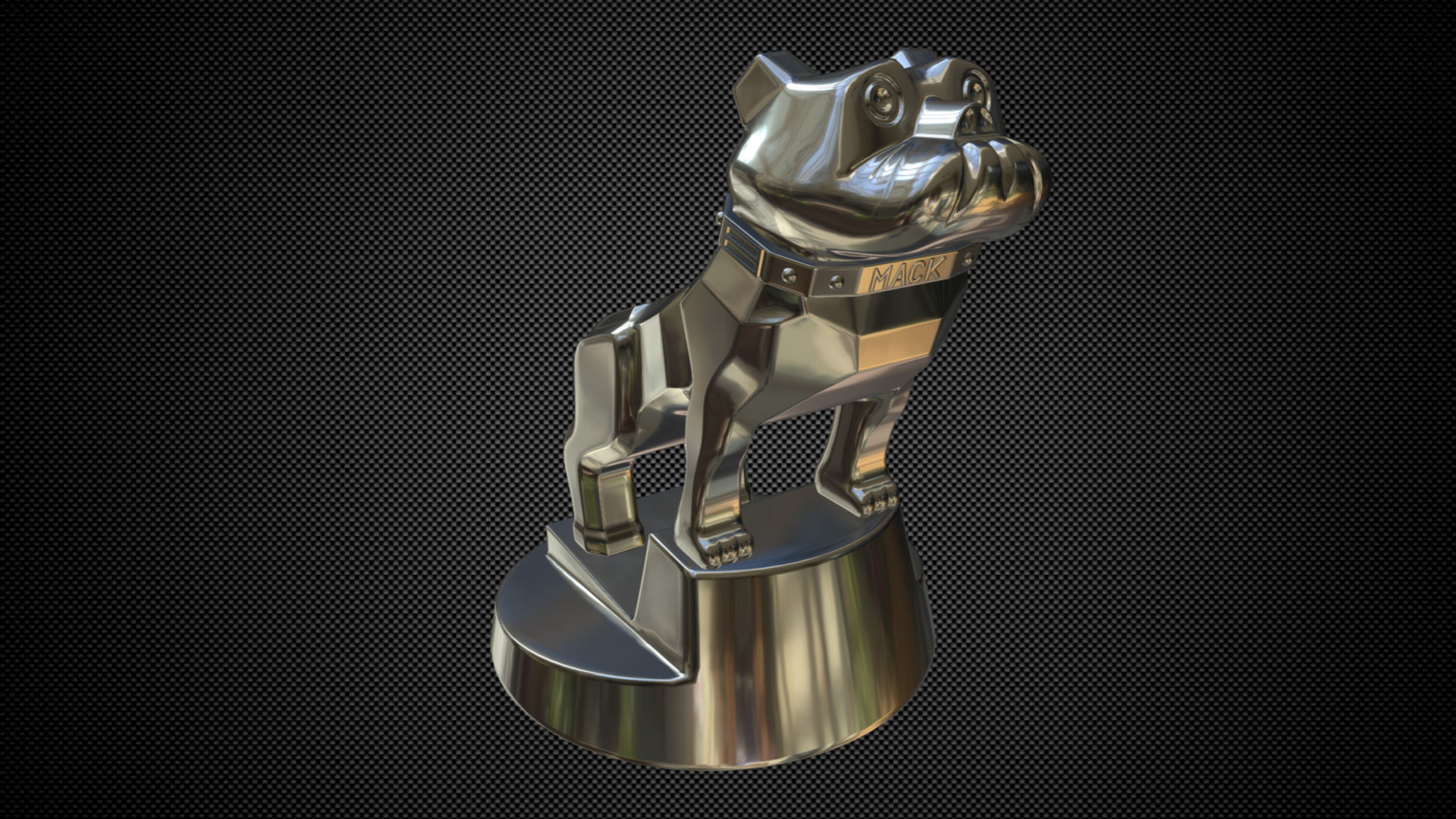 bulldog hood ornament  3D model_4