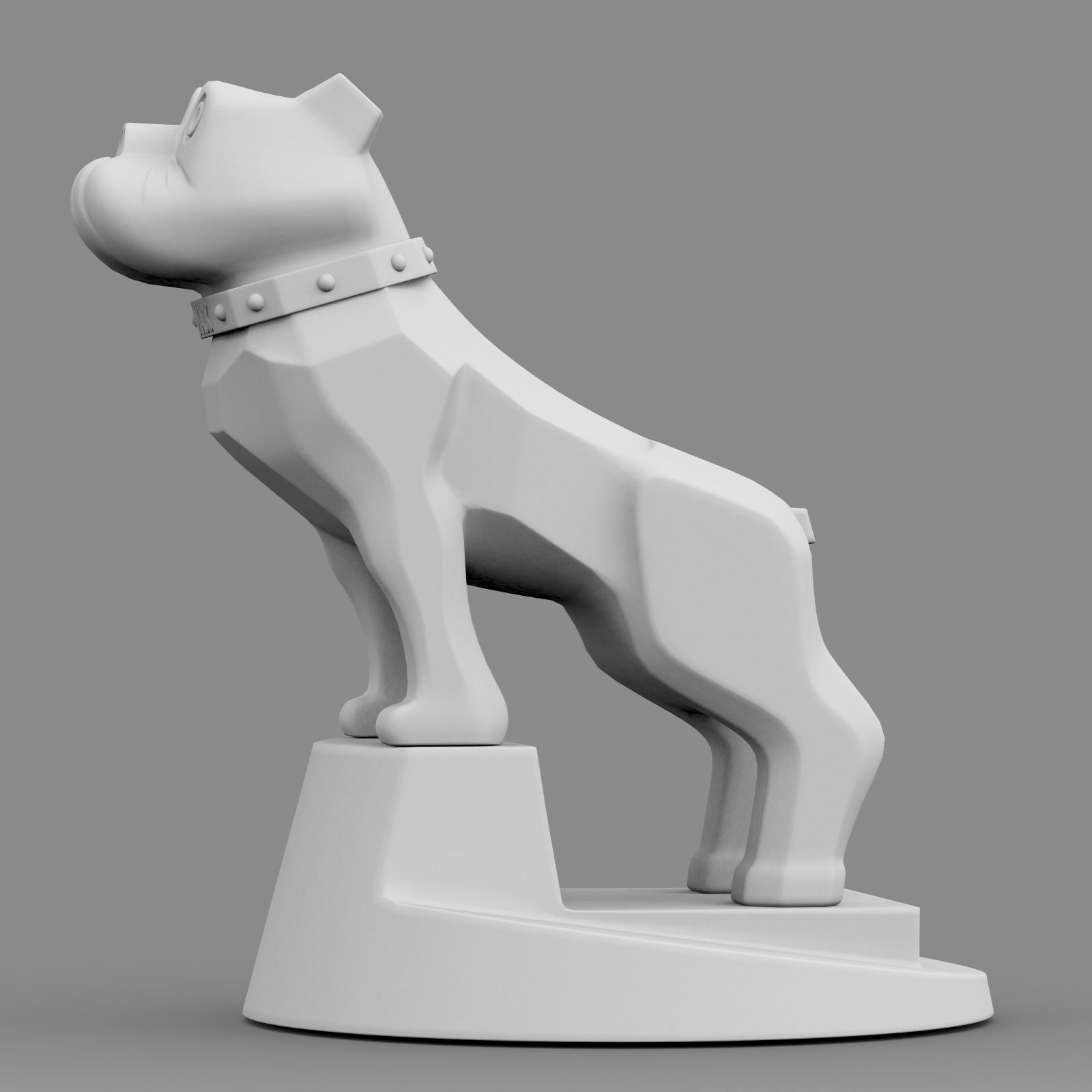 bulldog hood ornament  3D model_8
