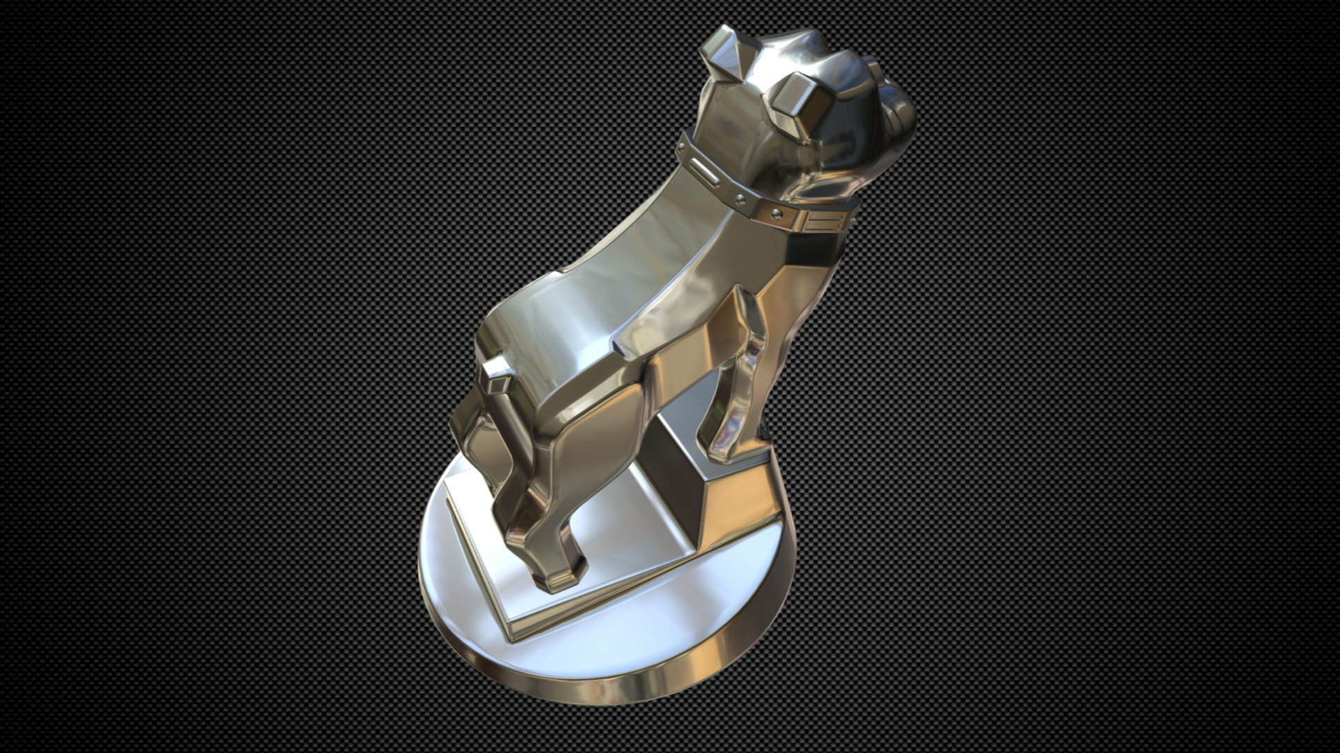 bulldog hood ornament  3D model_3