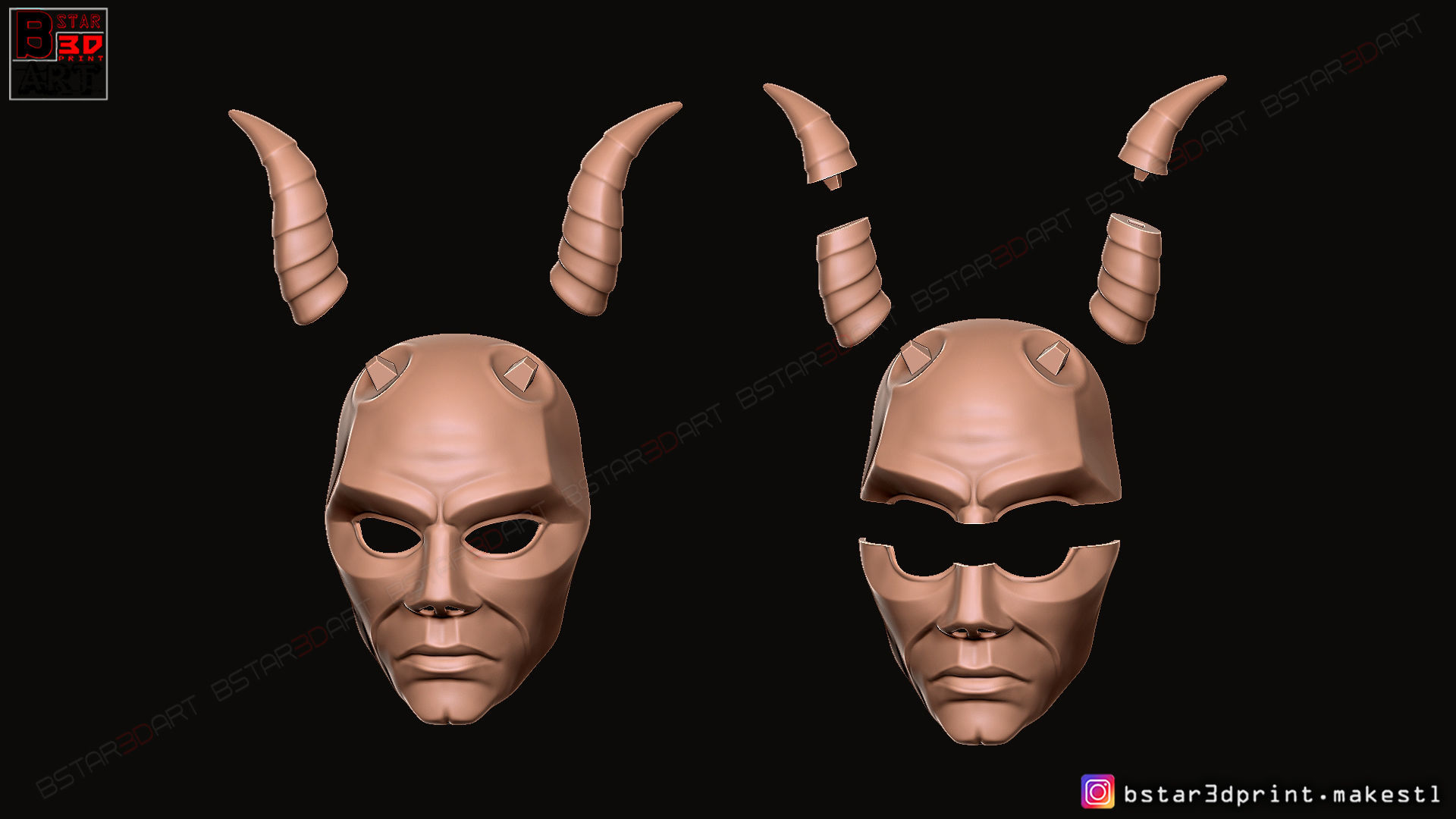 Krampus Devil Mask - Satan Mask - Demon Mask Halloween 3D print model_20