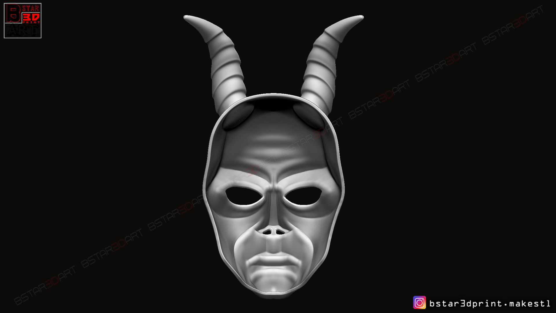 Krampus Devil Mask - Satan Mask - Demon Mask Halloween 3D print model_12